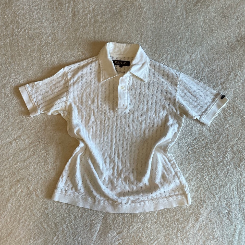 vintage Italian knitted collared tee